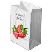 Sac Cadeau Moyen Patch fraise (Dos Angle)