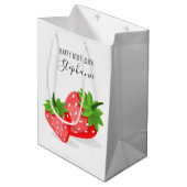 Sac Cadeau Moyen Patch fraise (Devant Angle)