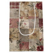 Sac Cadeau Moyen Patchwork Botanique Rustique Vintage (Dos)