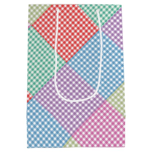 Sac Cadeau Moyen Patchwork En vichy (Dos)