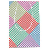 Sac Cadeau Moyen Patchwork Gingham Angulaire (Devant)