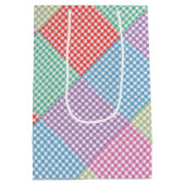 Sac Cadeau Moyen Patchwork Gingham Angulaire (Dos)