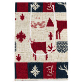 Sac Cadeau Moyen Patchwork nordique de Noël | Rennes (2) (Dos)