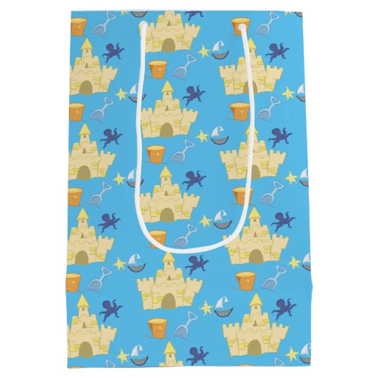 Sac Cadeau Moyen Pâté de sable du thème | de plage (Dos)