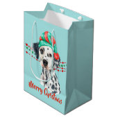 Sac Cadeau Moyen Pâtes à cordes de Noël de Dalmatie (Devant Angle)