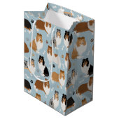 Sac Cadeau Moyen Pâtes et os de collie rugueux (Devant Angle)