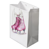 Sac Cadeau Moyen Patinage sur glace rose, Noël (Dos Angle)