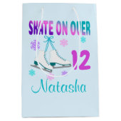 Sac Cadeau Moyen Patinage sur glace sur plus Anniversaire Patineuse (Devant)