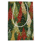 Sac Cadeau Moyen Patterned Forest of Festive Pines (Devant)