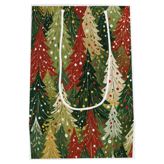 Sac Cadeau Moyen Patterned Forest of Festive Pines (Dos)