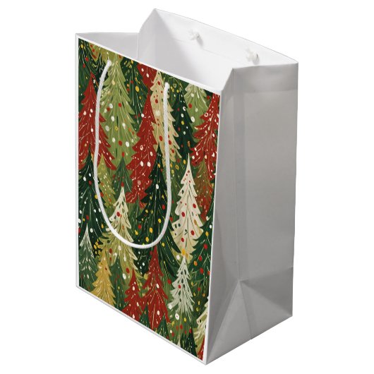 Sac Cadeau Moyen Patterned Forest of Festive Pines (Dos Angle)