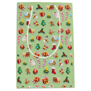 Sac Cadeau Moyen Patters de Noël