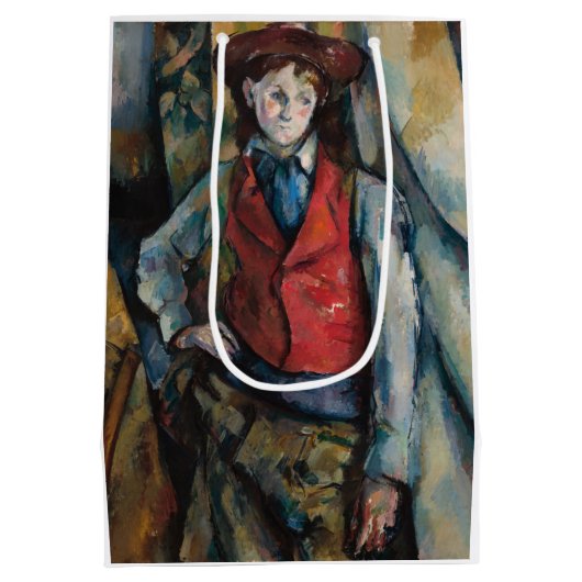 Sac Cadeau Moyen Paul Cezanne - Garçon dans la veste rouge (Dos)