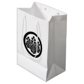 Sac Cadeau Moyen Paulownia avec 5-3 fleurs en cercle (Devant Angle)