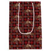 Sac Cadeau Moyen Pays Cowboy Plaid Motif (Dos)