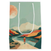 Sac Cadeau Moyen Paysage Abstrait de Boho (14) (Dos)