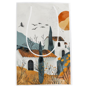 Sac Cadeau Moyen Paysage Abstrait de Boho (4)
