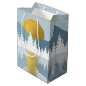 Sac Cadeau Moyen Paysage Abstrait Soleil d'hiver d'or (Dos Angle)