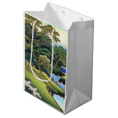 Sac Cadeau Moyen Paysage asiatique élégant (Devant Angle)