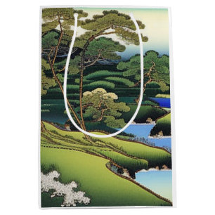 Sac Cadeau Moyen Paysage asiatique élégant