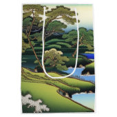 Sac Cadeau Moyen Paysage asiatique élégant (Dos)