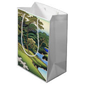 Sac Cadeau Moyen Paysage asiatique élégant (Dos Angle)