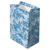 Sac Cadeau Moyen Paysage classique en toile bleue (Dos Angle)