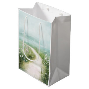 Sac Cadeau Moyen Paysage de chemin forestier brumeux (3)