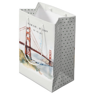 Sac Cadeau Moyen Paysage de mariage du pont Golden Gate de San Fran