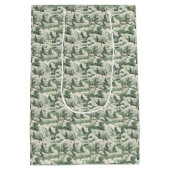 Sac Cadeau Moyen Paysage de neige en toile verte (Dos)