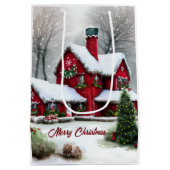 Sac Cadeau Moyen Paysage de Noël Fairytale (Dos)