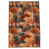 Sac Cadeau Moyen Paysage forestier d'automne stratifié - Bois rusti (Dos)