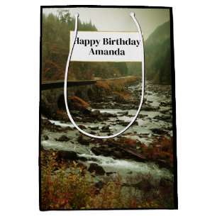 Sac Cadeau Moyen Paysage forestier et fluvial automnal