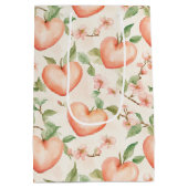 Sac Cadeau Moyen Peach Mint Pretty Hearts Flowers (Dos)