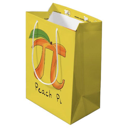 Sac Cadeau Moyen Peach Pi Cute Math Pi Day Party Cadeau (Dos Angle)