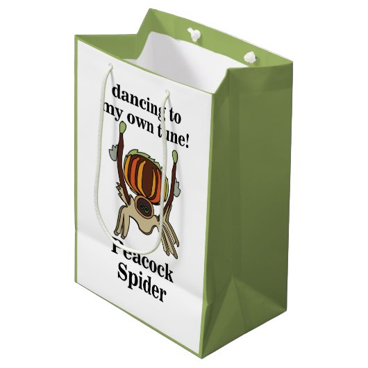 Sac Cadeau Moyen Peacock Spider Funny (Devant Angle)