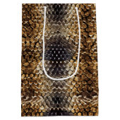 Sac Cadeau Moyen Peau de serpent noir Brown or (Dos)