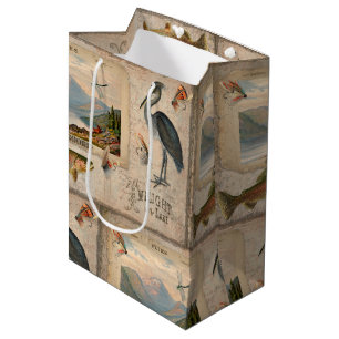 Sac Cadeau Moyen Pêche à la mouche Truite poisson Vintage Découpage
