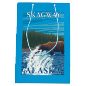 Sac Cadeau Moyen Pêche d'ours en rivière - Skagway, Alaska (Dos)