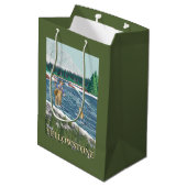 Sac Cadeau Moyen Pêcheur de mouche - Yellowstone occidental, (Dos Angle)