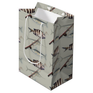 Sac Cadeau Moyen Pêcheur en eau salée thème de pêche