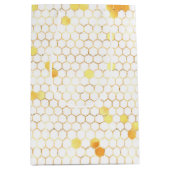 Sac Cadeau Moyen Peigne d'or blanc élégant (Devant)