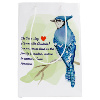 Sac Cadeau Moyen peinture à l'aquarelle de jais bleu