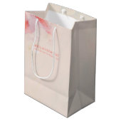 Sac Cadeau Moyen Peinture abstraite rose et corail avec texte perso (Dos Angle)