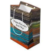 Sac Cadeau Moyen Peinture de retraite sur bois rustique (Devant Angle)