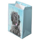 Sac Cadeau Moyen Peinture de Terrier russe noir - Chien original mi (Dos Angle)