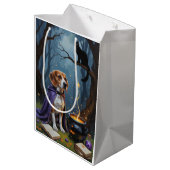 Sac Cadeau Moyen Peinture d'Halloween de chien beagle (Dos Angle)
