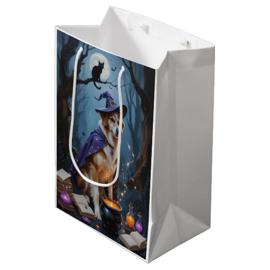 Sac Cadeau Moyen Peinture d'Halloween fantaisiste (Devant Angle)