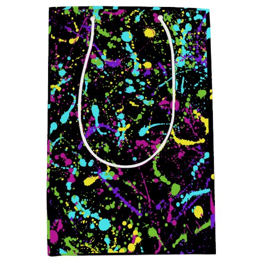 Sac Cadeau Moyen Peinture éclaboussée-Colorée- (Devant)