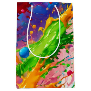 Sac Cadeau Moyen Peinture humide colorée design